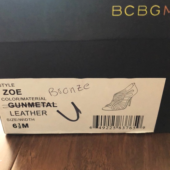 BCBGMAXAZRIA ZOE High Heels 👠 Bronze Leather 6.5 M - Picture 7 of 9